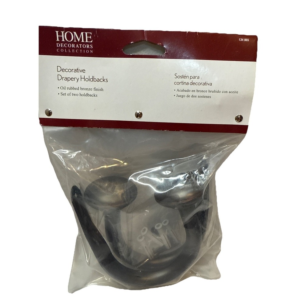 Home Decorators Oil Rubbed Bronze Hook Curtain Holdback (Set of 2) NEW
